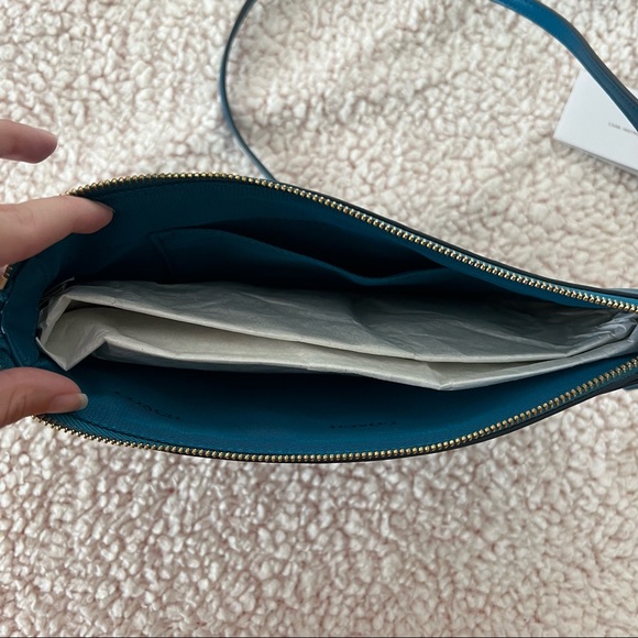 NWT Teal Coach Smooth Leather Swingback Crossbody Bag - Picture 3 of 8